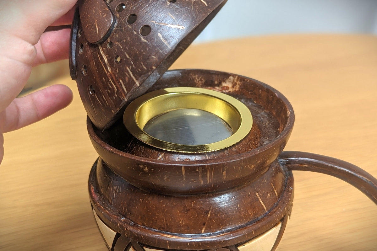 COCONUT INCENSE BURNERS - Handmade from Sri Lanka