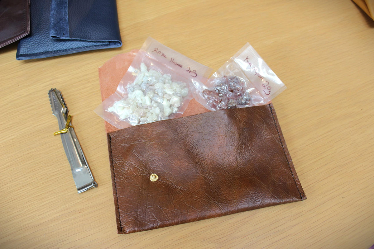 Handmade Recycled Leather Incense Satchel