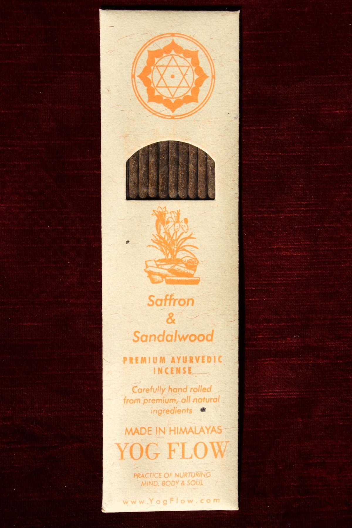 SAFFRON & SANDALWOOD - Hand rolled incense sticks rom the Himalayas